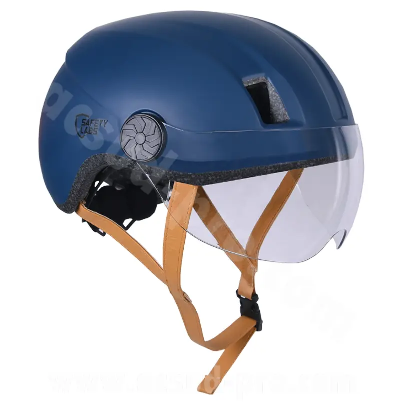 Fahrradhelm Erwachsene Safety Labs In-Mold City 2 blau mit integrierter LED-Beleuchtung T.M (54-57 cm)