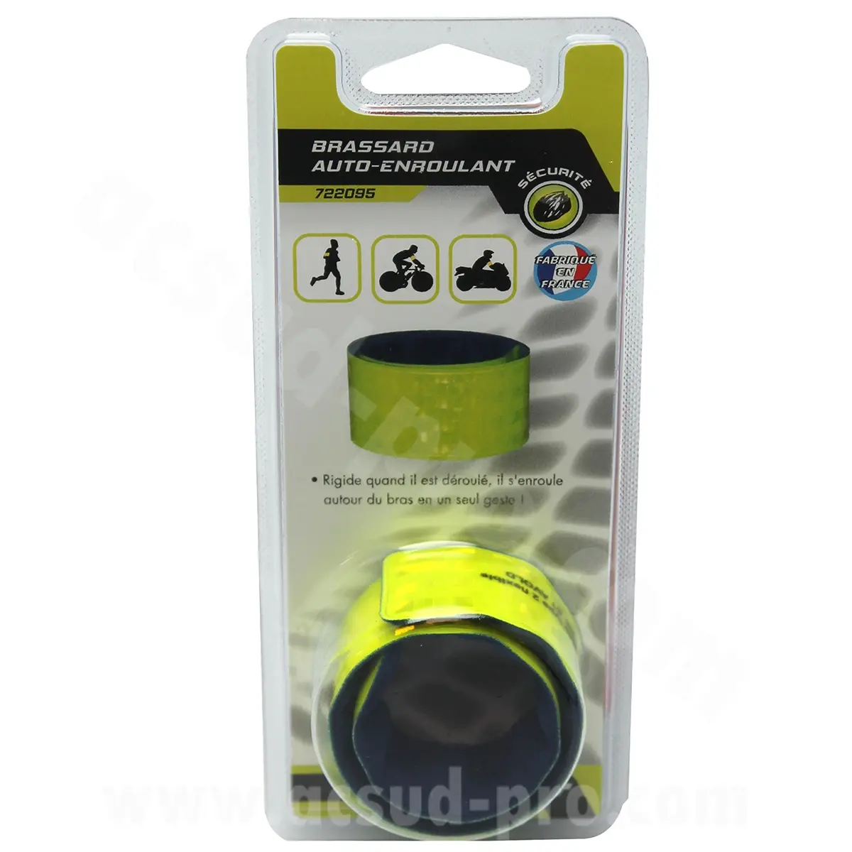 Selbstaufroll-Armband 3X30 cm gelb fluoreszierend — Ansicht 2