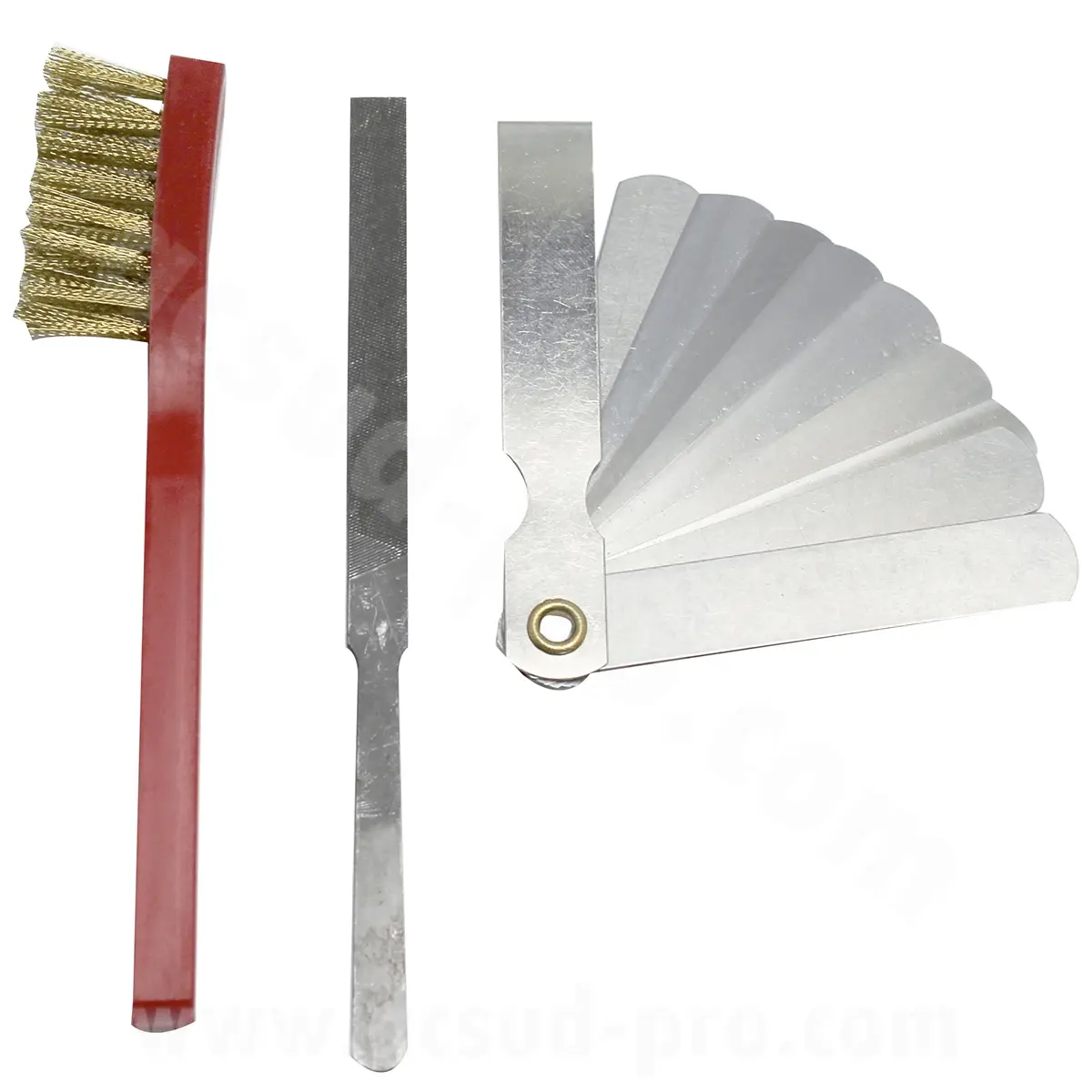 Spark Plug Gap Adjustment Kit with Brush, File and 9 Feeler Gauges 0.04-0.3 mm