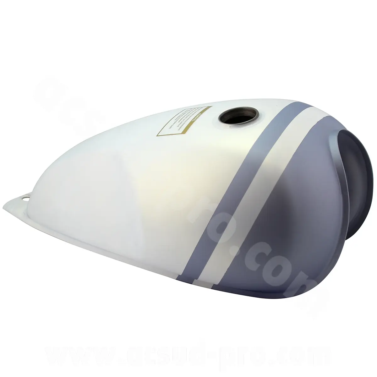 Réservoir essence blanc bleu Archive Scrambler 50 cc E4