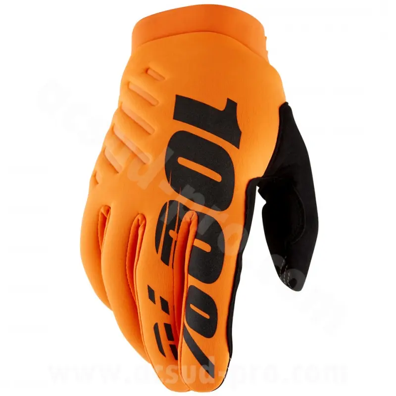 Gants 100% Brisker FA22 XXL fluo orange/noir