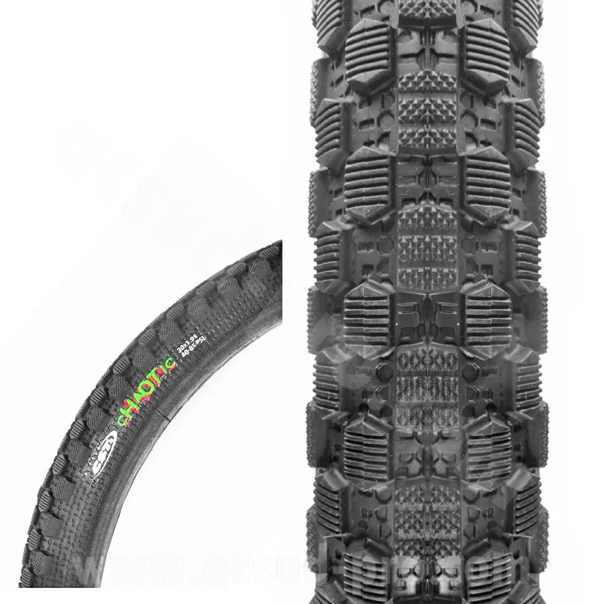 بائیسکل ٹائر 20 x 1.95 CST BMX Chaotic سیاہ سخت بیڈنگ (53-406)