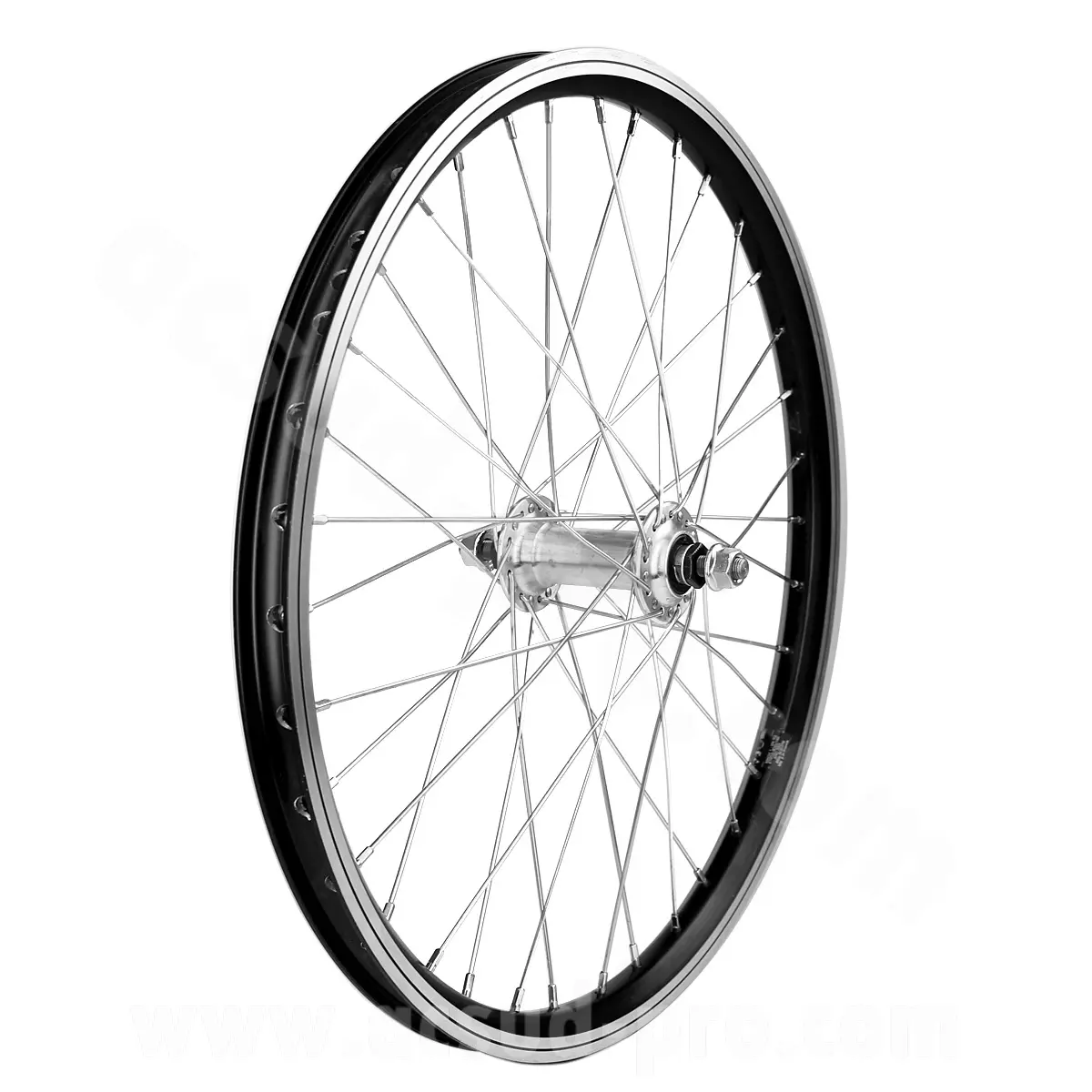 Roue de remorque vélo 20 x 1.75 alu MX axe plein 9x100 noir VELOX