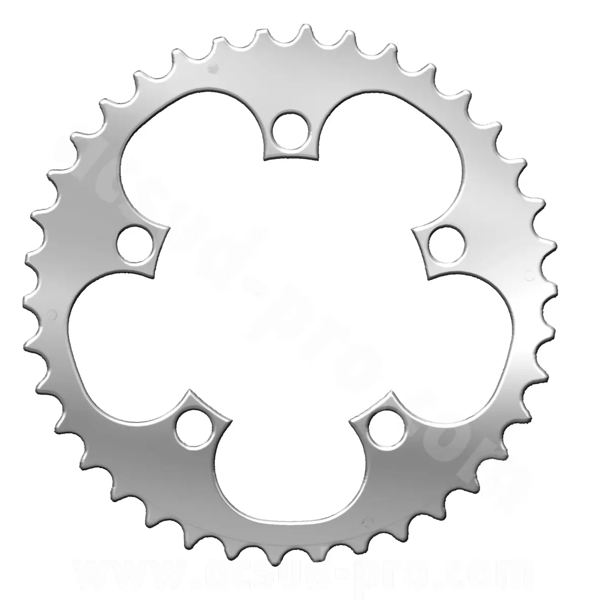 Plato T.A compact Ø94 mm 38 dientes plateado 5 brazos intermedio