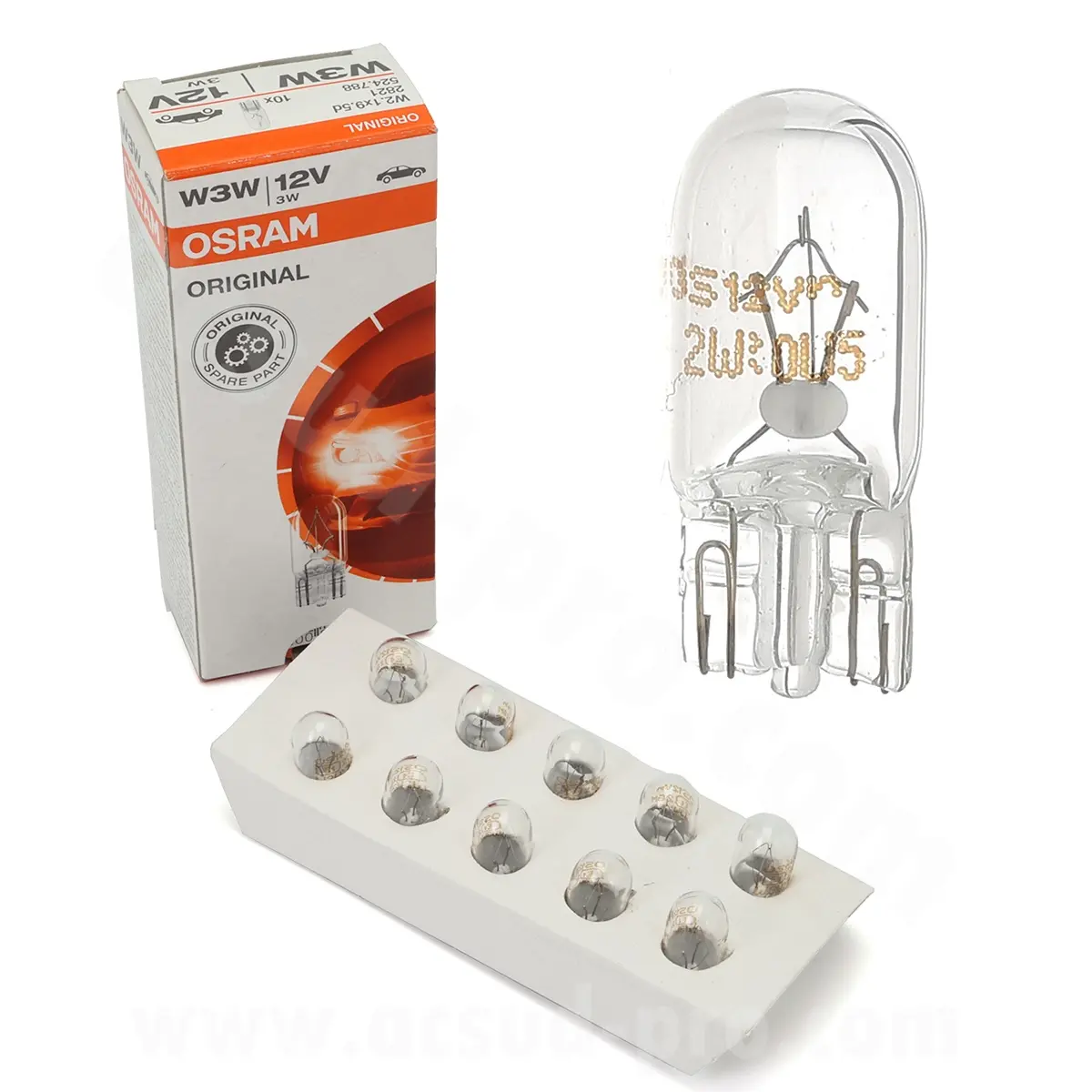 Лампа для приборной панели Osram 12V-3W W2.1X9.5D без цоколя - Упаковка 10 шт