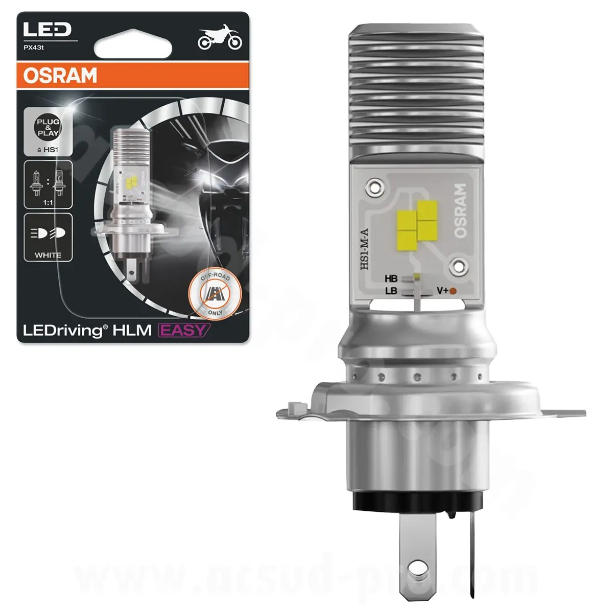Ampoule LED HS1 12V 5,5W culot PX43T 6000K blanc froid OSRAM LEDriving