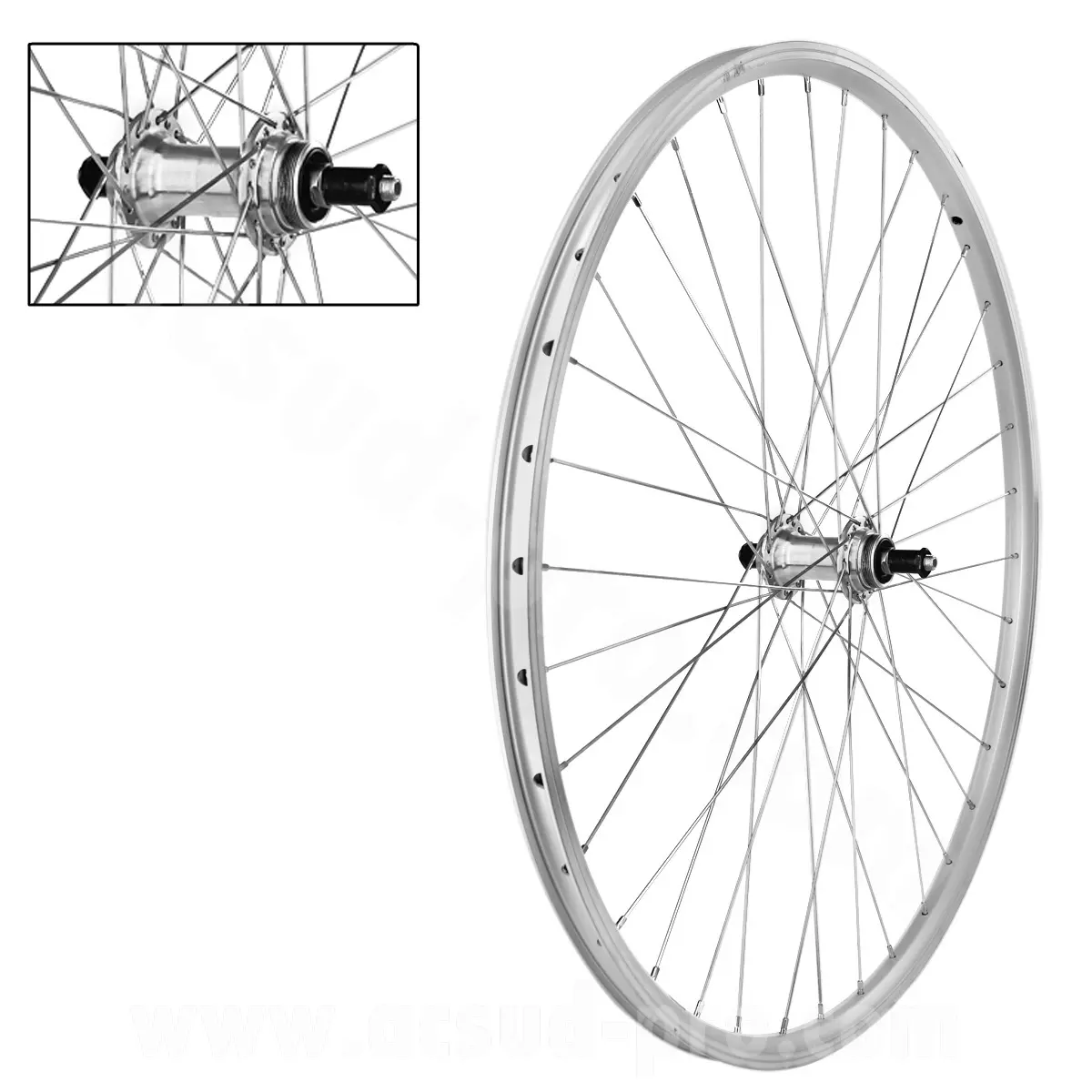 Roue VTC 700 x 35 - 28" ER10 arrière moyeu alu roue libre 7-6-5V 36 rayons jante 19C