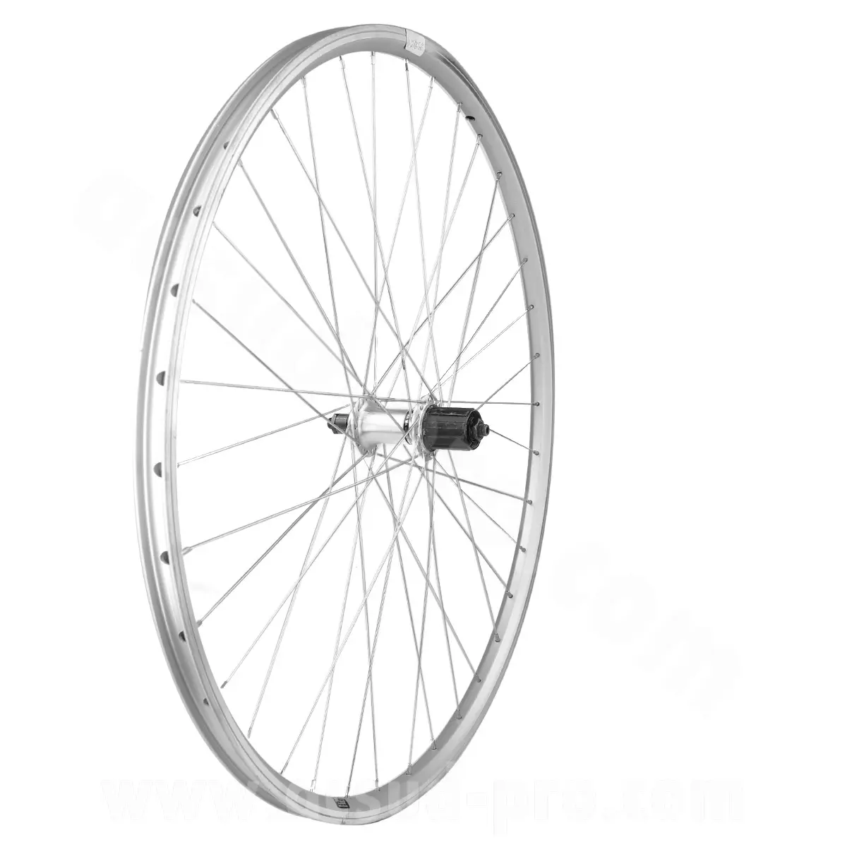 Roue VTC 700 x 35 - 28" arrière VELOX ER10 argent moyeu QC300 cassette 11-10-9-8V 36 rayons jante 19C