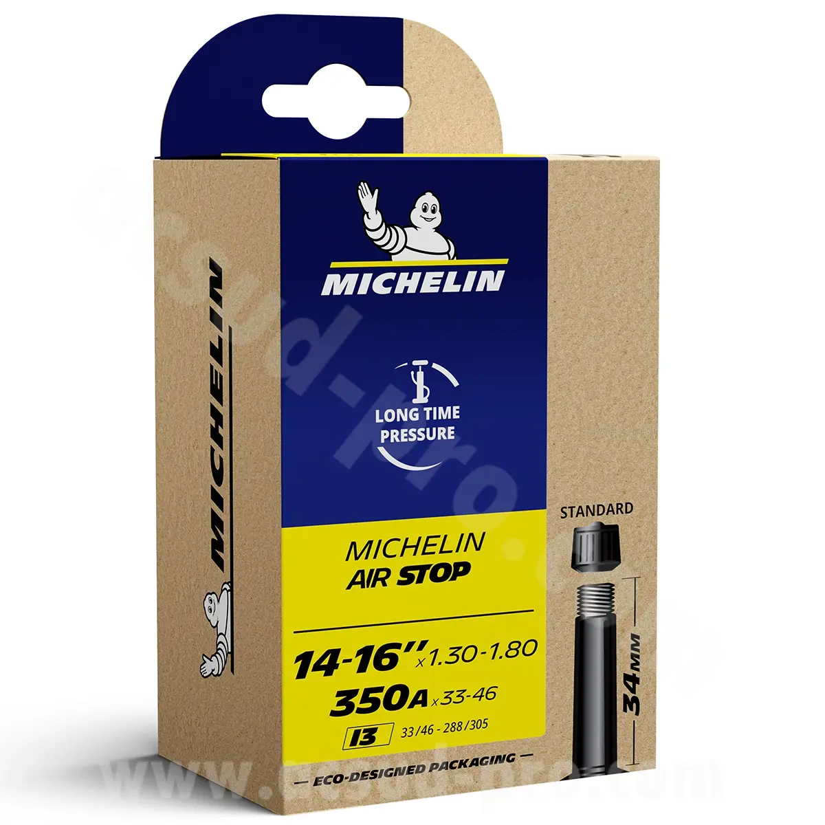DUŠE PRO KOLO 14" AŽ 16 (350) x 1.30 AŽ 1.85 MICHELIN I43SCHRADER VS 34MM 102G (33/46-288/305) (KARBON) - Nahrazuje referenci S813502