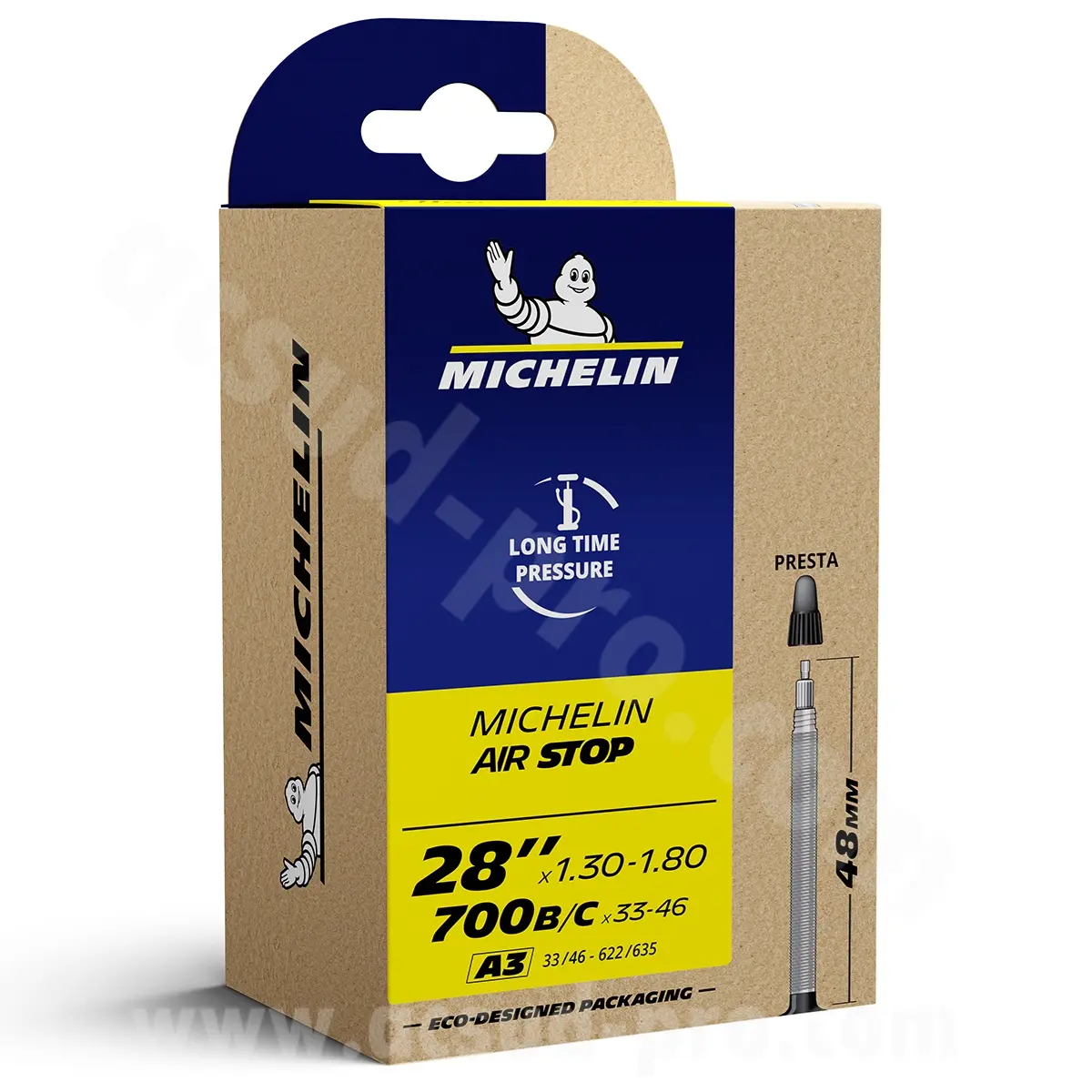 Chambre à air vélo 700 x 33-46 Michelin A3 valve Presta 48 mm