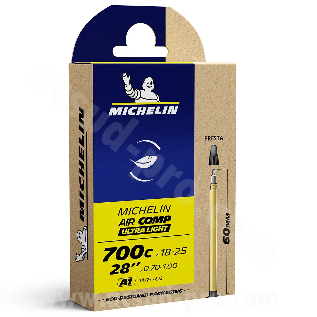 자전거 튜브 700 x 18 a 25 michelin A1 ultra light presta VP 60MM 78G (18/25-622) (박스)
