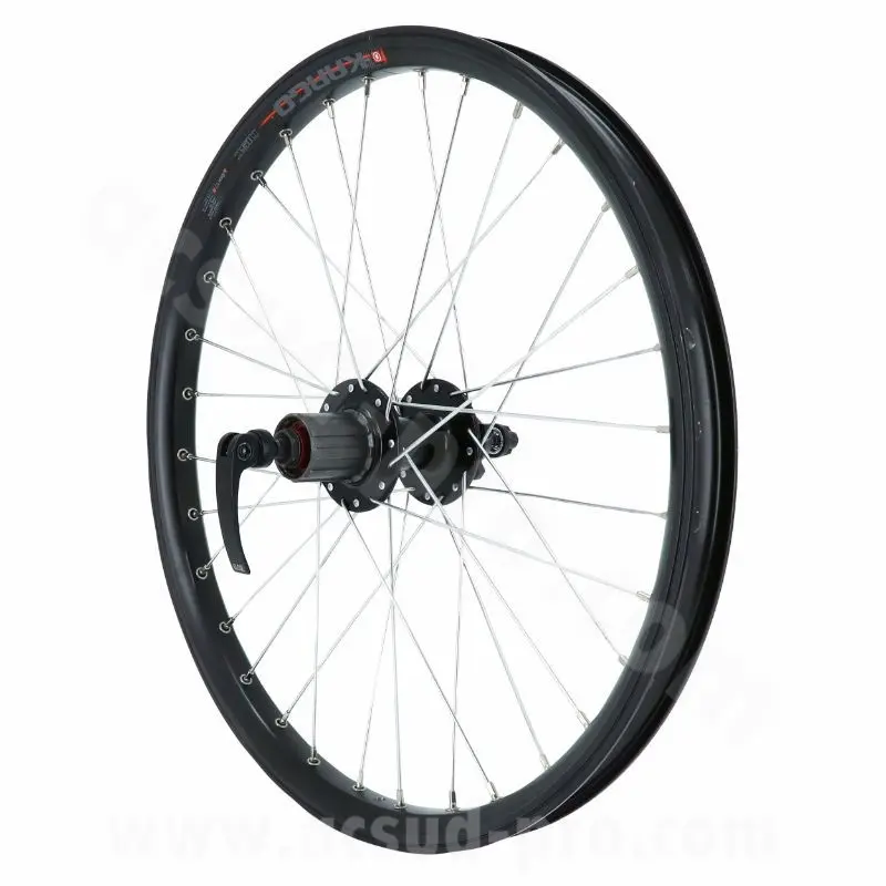 Roue VTT cargo VAE longtail 20" arrière disque blocage noir moyeu Velox 6 trous cassette 11-10-9V jante 25C 32 rayons