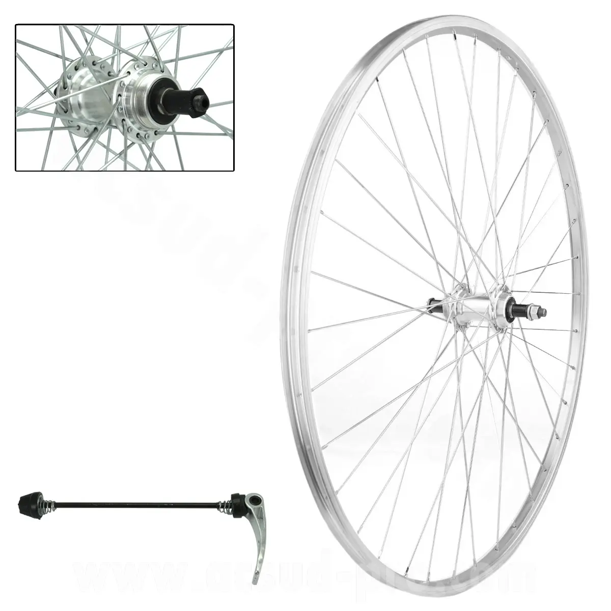 自転車用リアホイール VELOX 700x35 VTC 28" クイックリリース 25 mm 5/6/7段 36穴