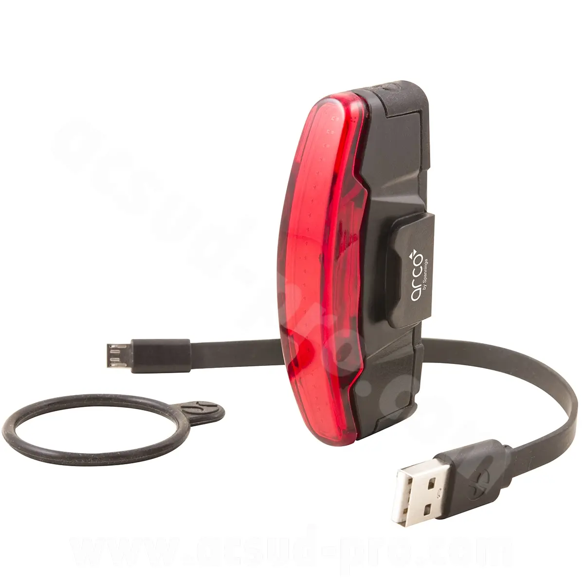 Fahrrad-Rücklicht USB an Sattelstütze Spanninga Arco schwarz