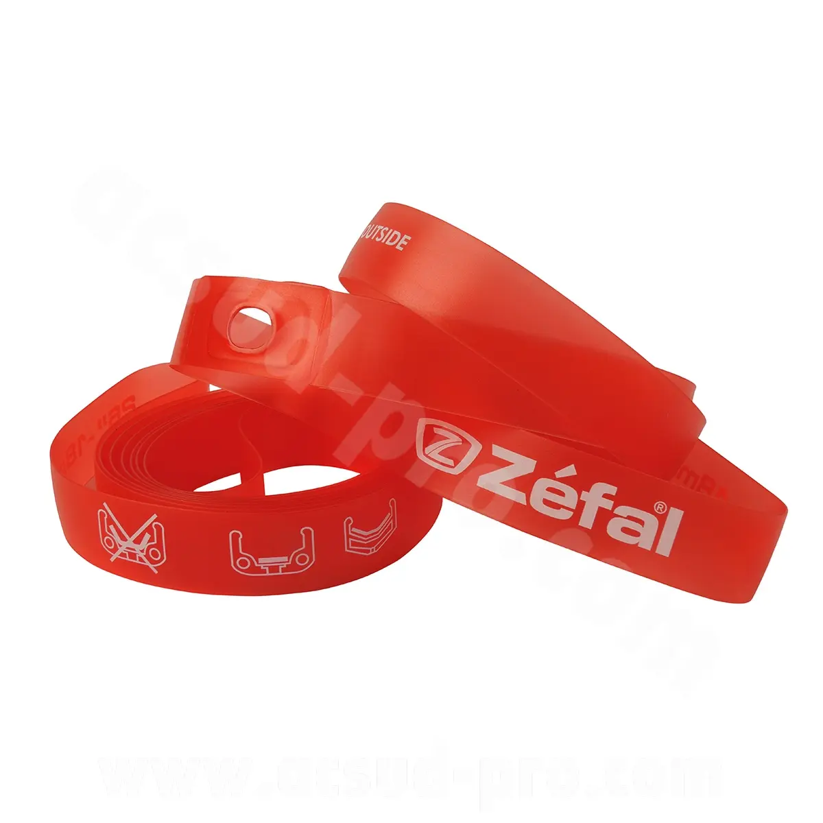 Fond de jante Zéfal VTT 26x18 rouge haute pression (lot de 2)