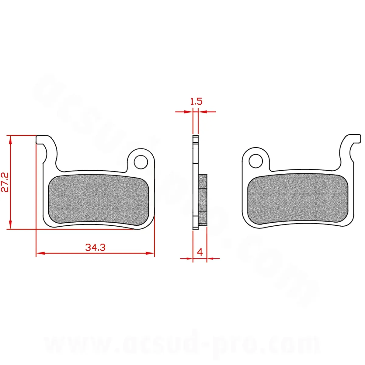 BRENTA organischer Bremsbelag Fahrrad kompatibel Shimano XTR M966-M965-M975 / XT M765-M775 / LX M585 / DEORE M595-M596-M655