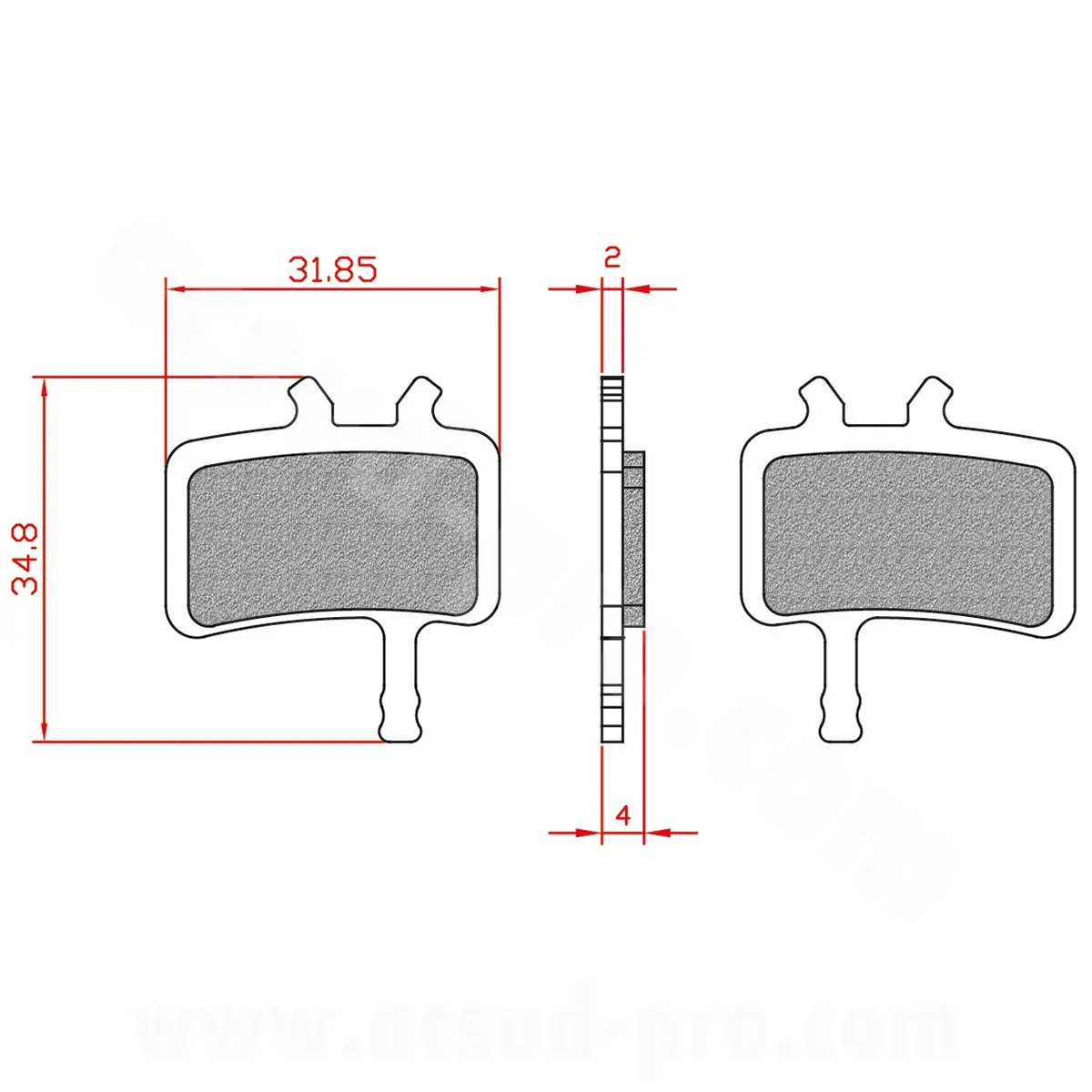 Plaquette de frein vélo Brenta organique compatible Avid Juicy 3/5/7, Ultimate et BB7