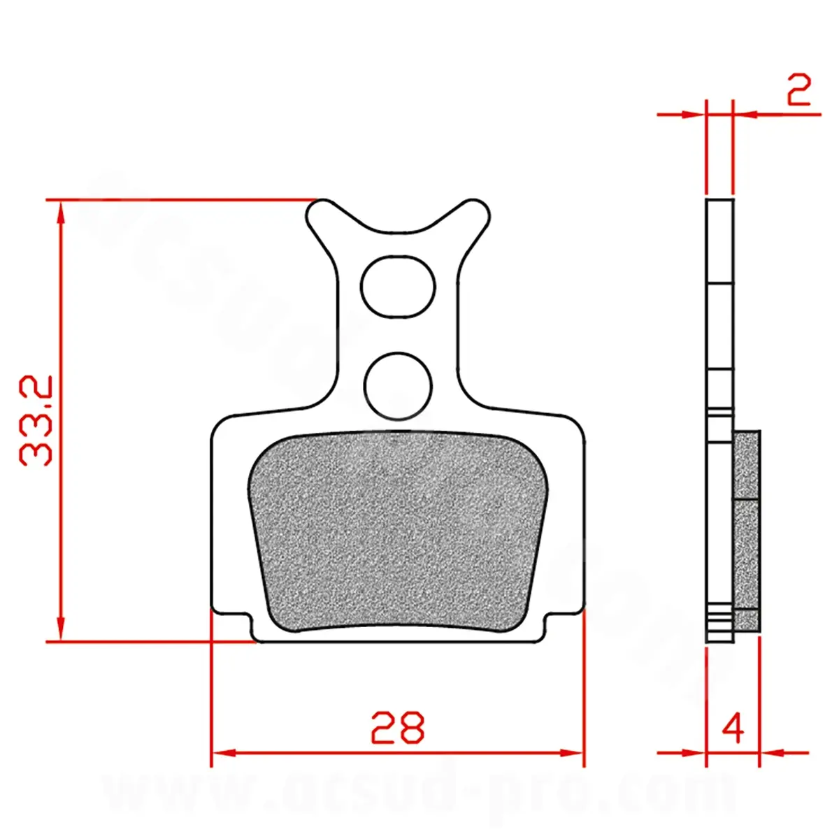 Plaquette de frein vélo Brenta organique compatible Formula Mega / The One