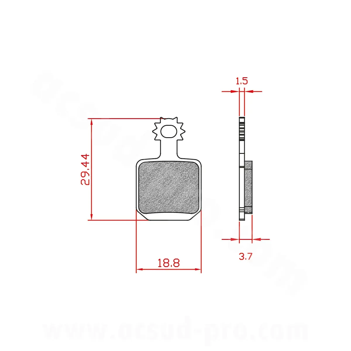 Plaquette de frein vélo Brenta organique compatible Magura CT 5 MTC5 MT5 MT7 (4 pièces)