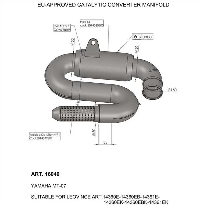 LEOVINCE Collecteur catalytique homologué UE SBK