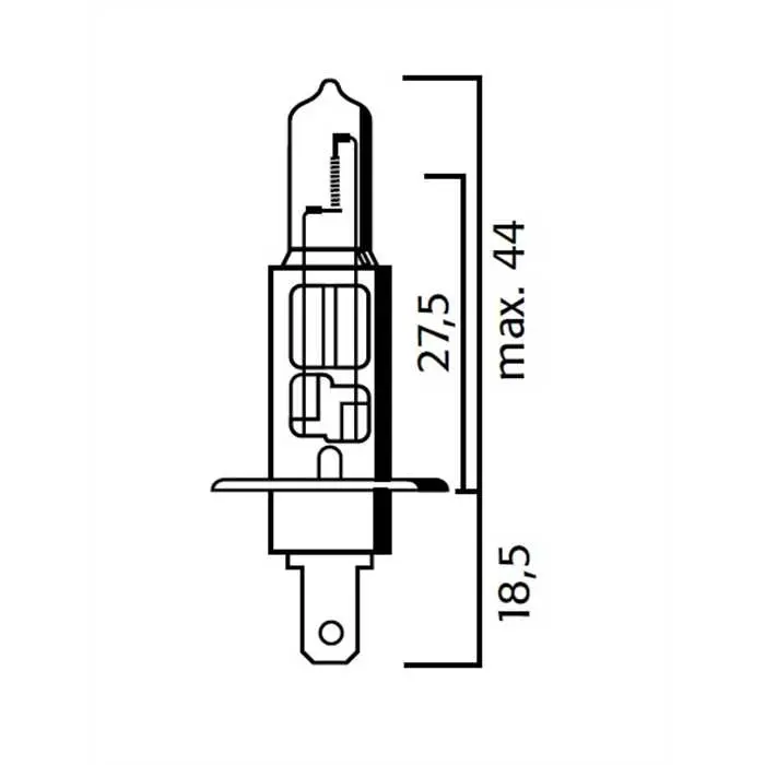 Ampoule halogène H1 12V 55W culot P14,5S blanc FLOSSER