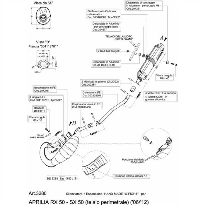 Échappement LEOVINCE X-Fight Aprilia RX 50 SX 50