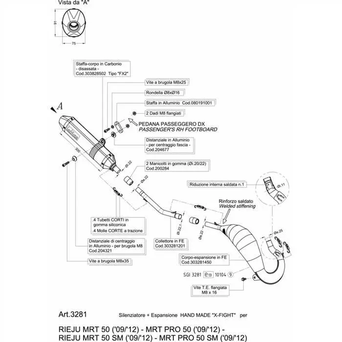Auspuff Leovince rechtslaufend MRT Rieju