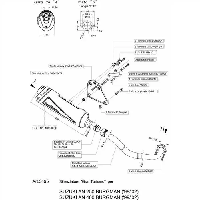 Échappement LeOvince GT Suzuki AN 250/400 Burgman