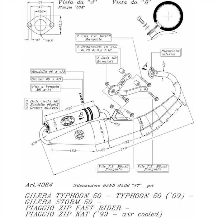 Silencieux H.M.TT Piaggio Typhoon 50 - Zip Fast Rider - Zip Kat air co Leovince