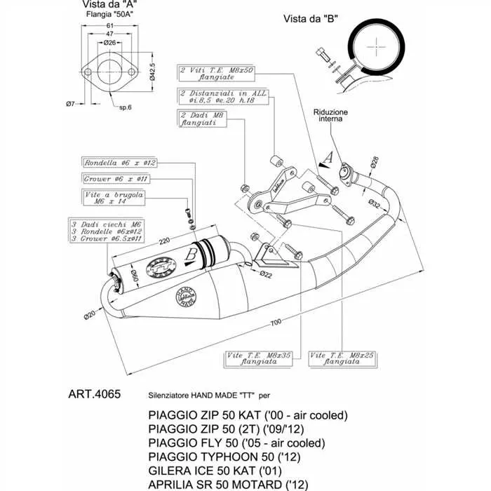 Échappement Leovince H.M. TT Aprilia SR 50 Motard 2 temps