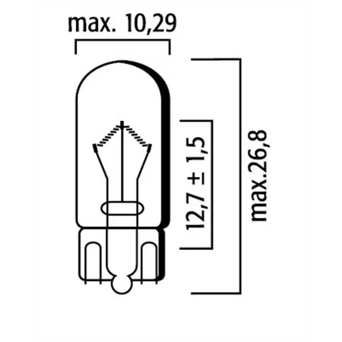 Lampe W5W 12V 5W T10 W2,1x9,5d Longlife FLOSSER