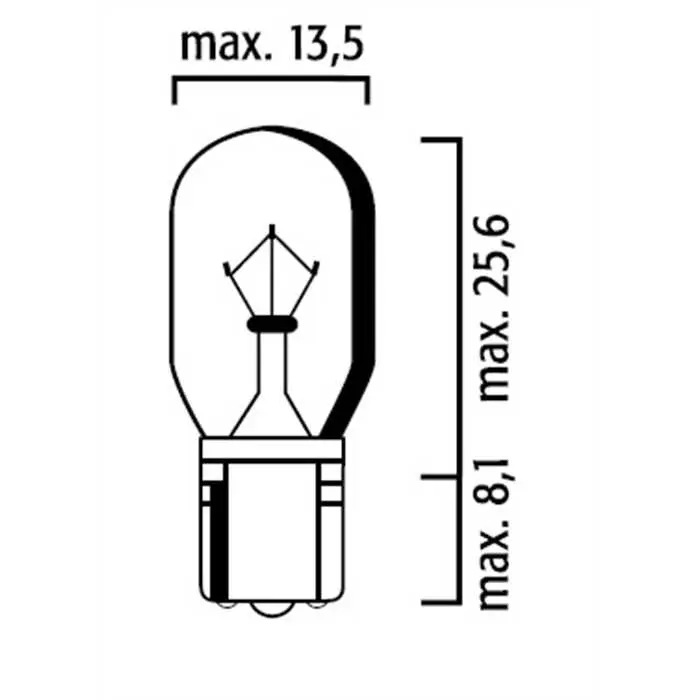 Ampoule W2,1X9,5D 12V 10W T13 wedge blanc clignotant - Boîte de 10 - FLOSSER