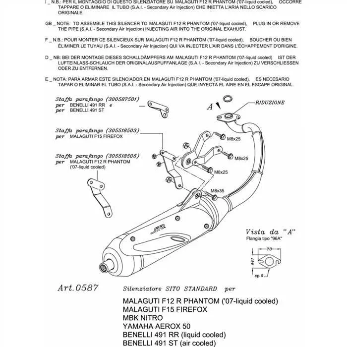 Silencieux Leovince/Sito adaptable MBK Nitro 50 1997-2003, Yamaha Aerox 50 1997-2003, Malaguti F15 Firefox et F12 (ref 0587) — vue 2