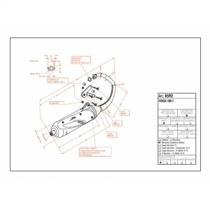 Schalldämpfer Leovince Sito adaptierbar Honda 50 X8R-S X8R-X (Ref 0592 Sito Plus)
