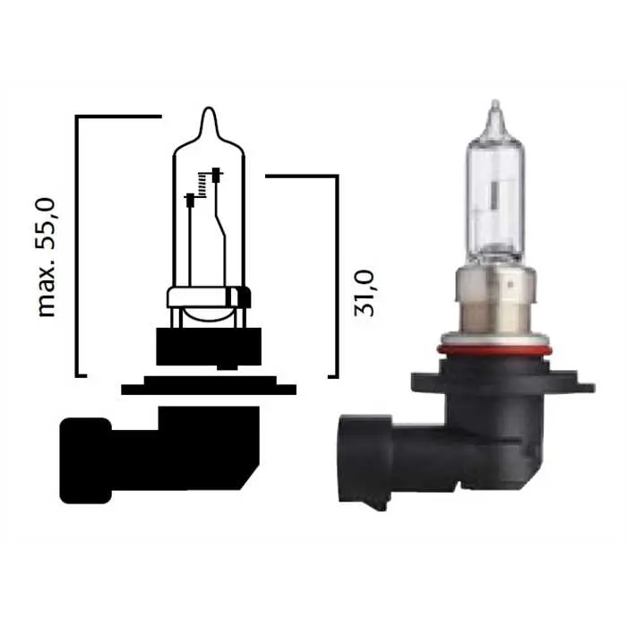 Ampoule halogène HB3 12V 60W culot P20D blanc Flosser