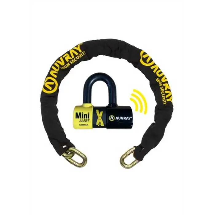 Kettenschloss Auvray Xtrem 1.00 m Kettenglied Ø 13.5 mm mit U Xtrem mini alert 44x66 mm Ø 16 mm akustischer Alarm 120 dB Klasse SRA Kette + U