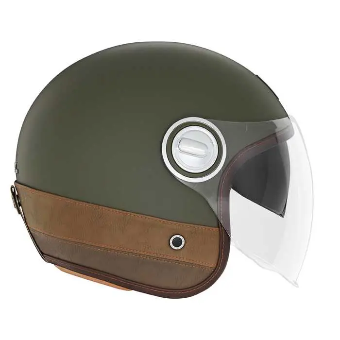 Nox Jet Heritage matt khaki braun Leder Helm