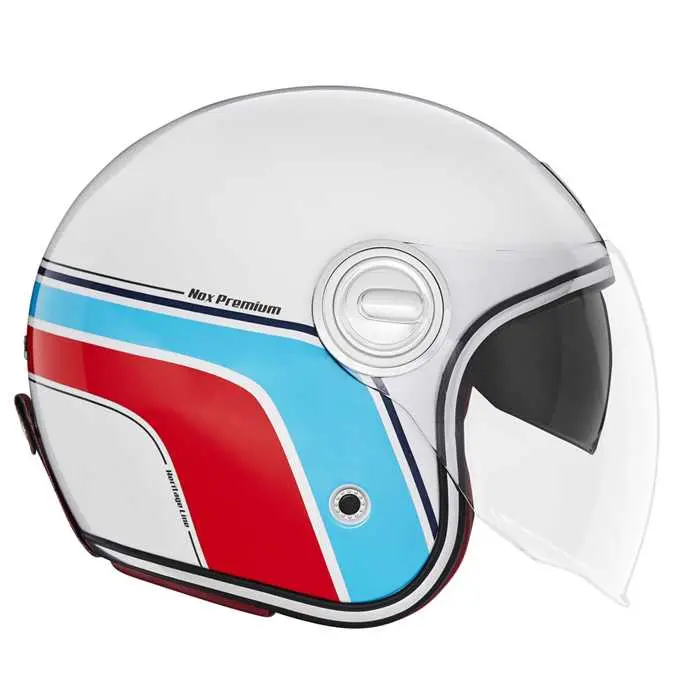 Casque Nox Jet Heritage Line blanc bleu rouge