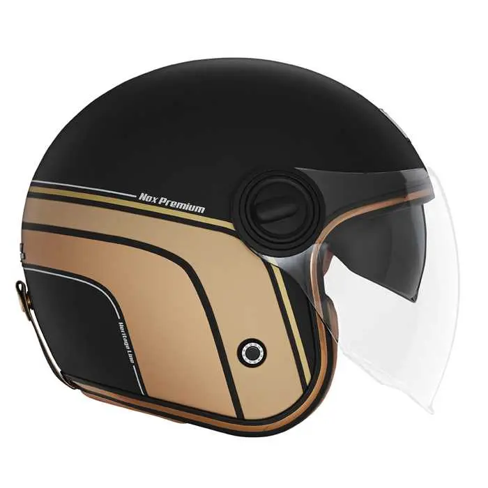 Casque Nox Jet Heritage Line noir mat or
