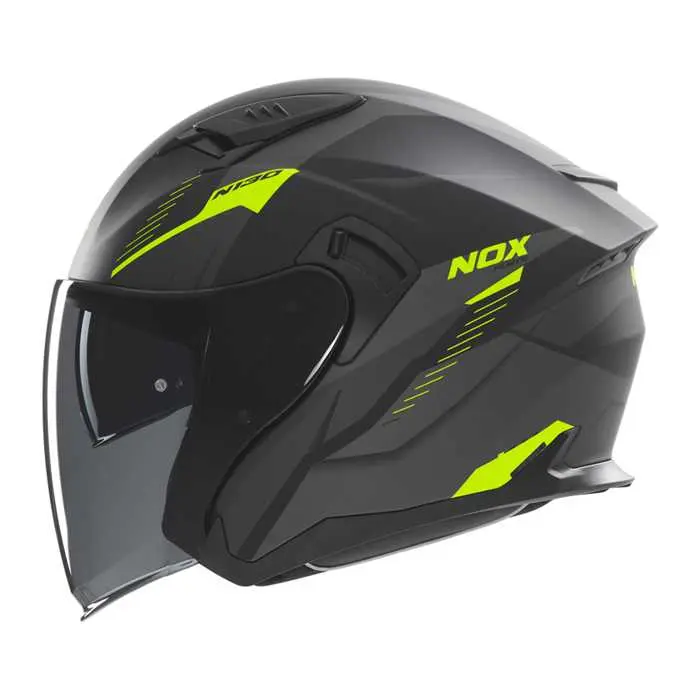 Helm Nox Jet N130 Myst matt schwarz gelb