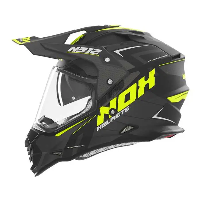 Nox Cross N312 Vapor 매트 블랙 옐로우 헬멧