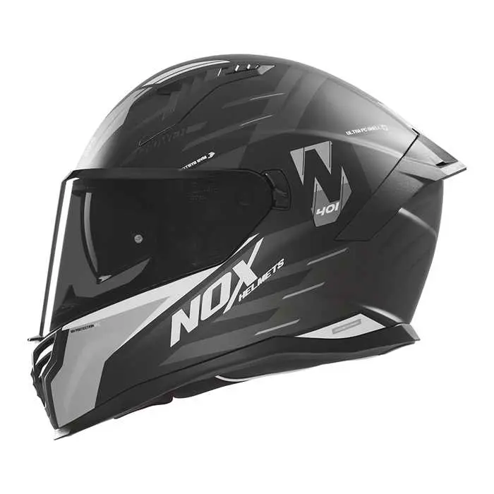 Casque Nox Integral N401 Crower noir mat argent