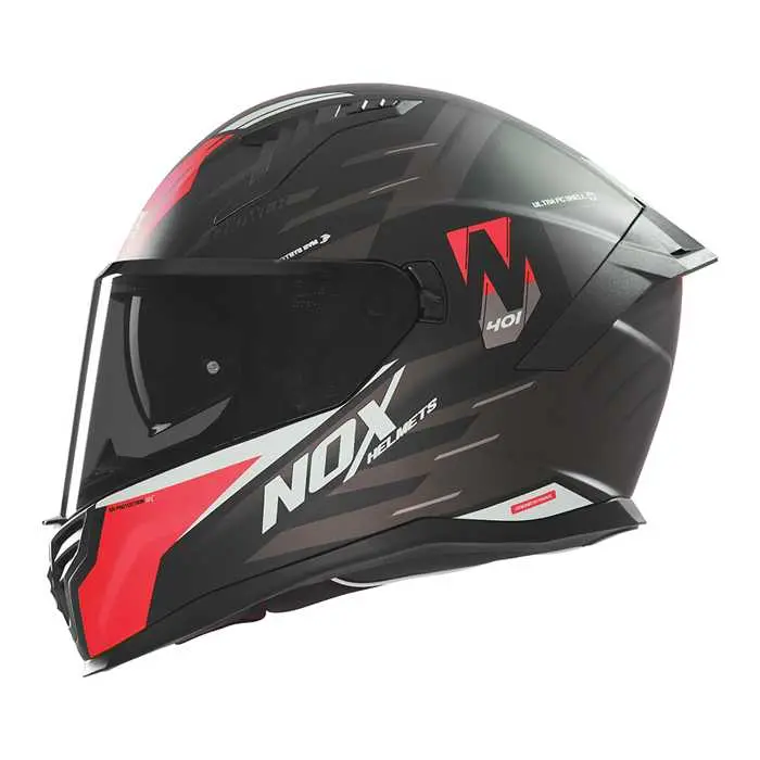 Шлем интеграл Nox N401 Crower матовый черный красный