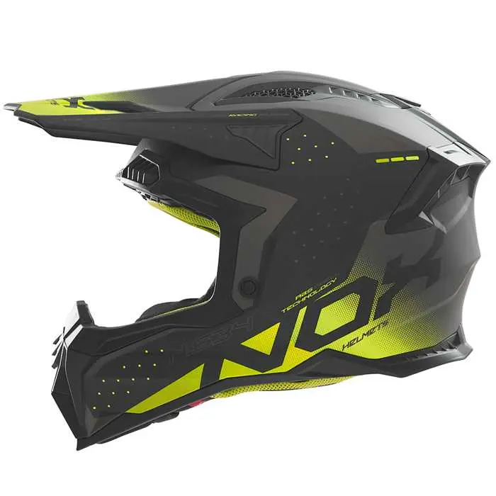 Casque Nox Cross N634 Gradient Noir Mat Jaune