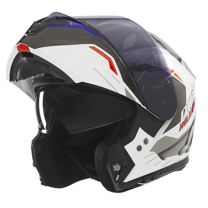 Helm Nox Modular N968 Ultra Weiß Blau Rot