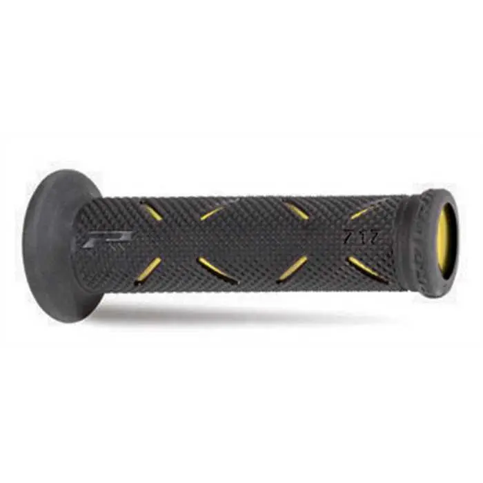 Revêtement de poignées Progrip 717 double densité noir-jaune open end 122 mm (paire)