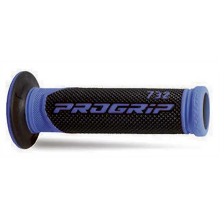 Revêtement poignée Progrip 732 double densité noir-bleu open end 125 mm (paire)