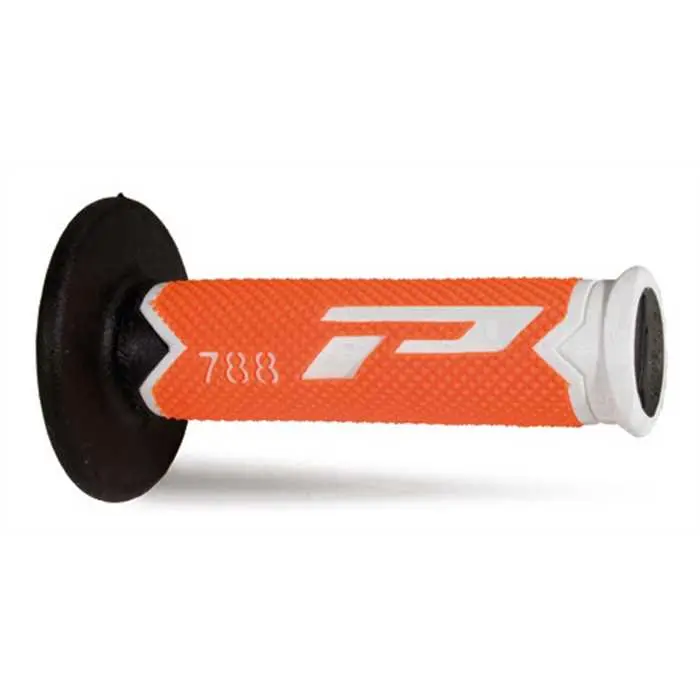 Poignées PROGRIP 788 Blanc/Orange Fluo/Noir 22/25