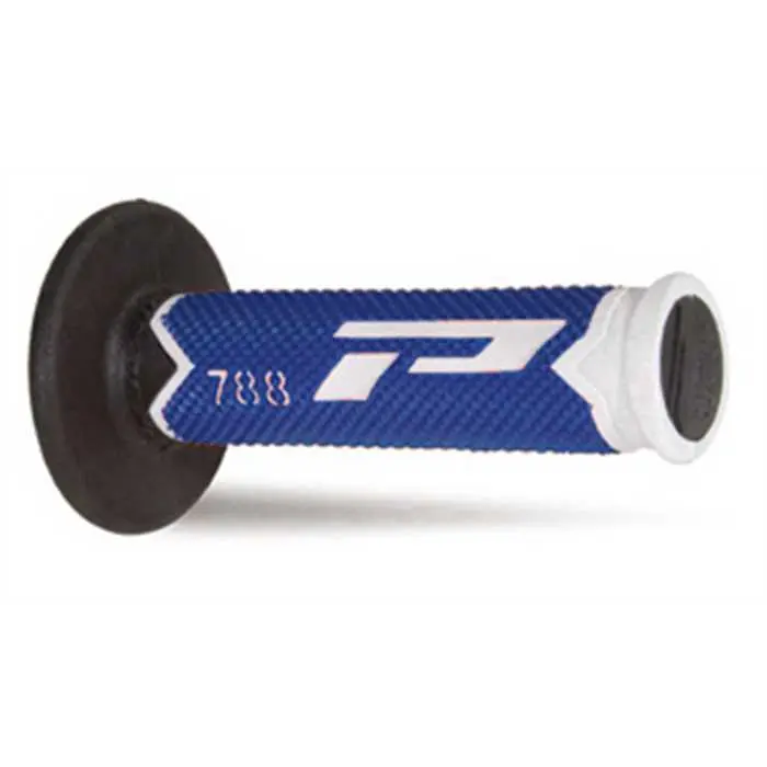 غطاء مقبض Progrip 788 ثلاثي الكثافة 115 مم أبيض أزرق أسود مغلق النهاية (زوج)