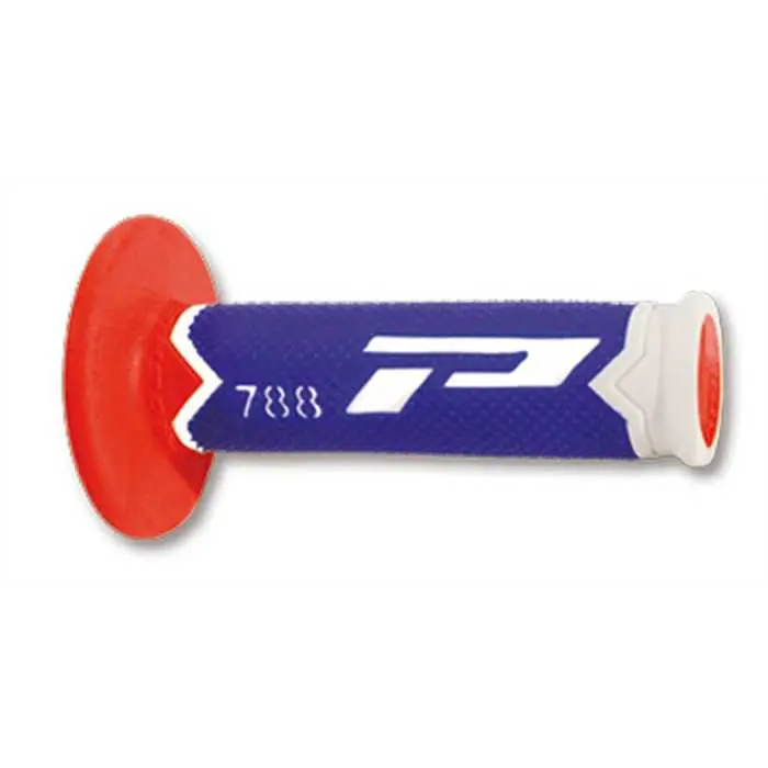 Revêtement de poignée Progrip 788 triple densité spécial édition blanc-bleu-rouge closed end 115 mm (paire)